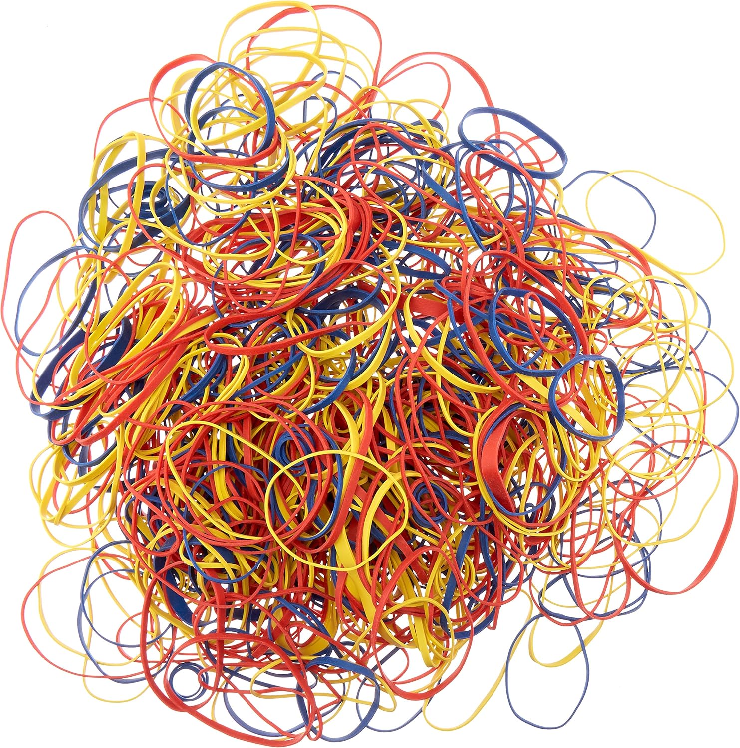 Amazon Basics Assorted Size and Color Rubber Bands, Strong Elastic Stretch